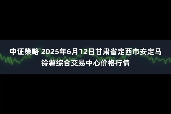 中证策略 2025年6月12日甘肃省定西市安定马铃薯综合交易中心价格行情