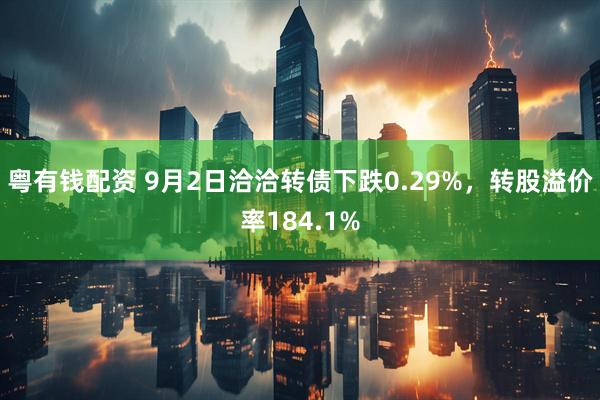 粤有钱配资 9月2日洽洽转债下跌0.29%，转股溢价率184.1%