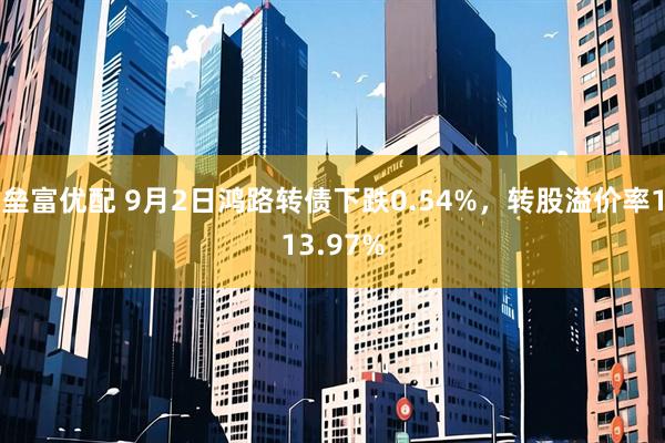 垒富优配 9月2日鸿路转债下跌0.54%，转股溢价率113.97%